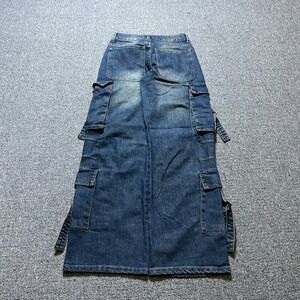 Disclosure Denim Cargo Pants Size 0 Blue Utility Buckle Y2K Streetwear